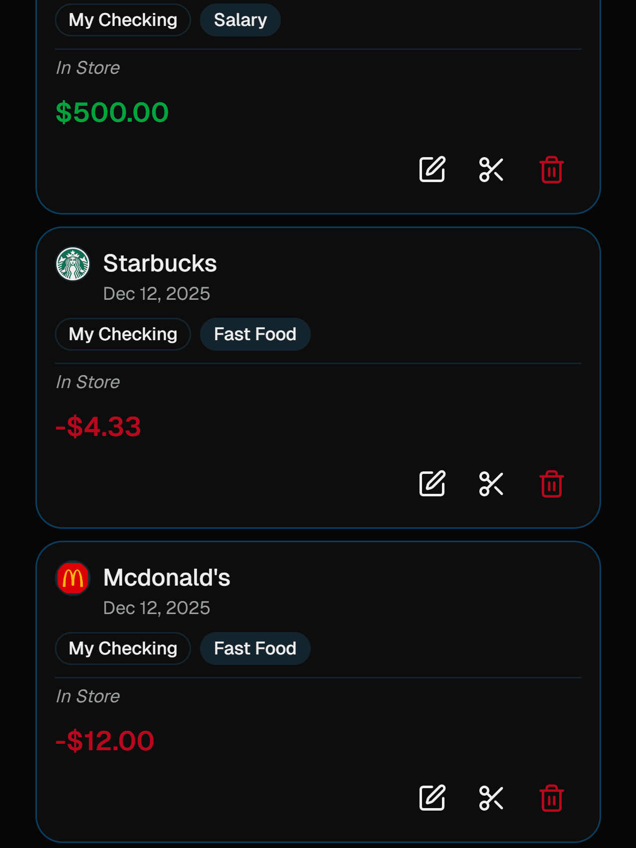 BudgetBuddyHQ app preview showing a clean transaction list and simple budget overview.